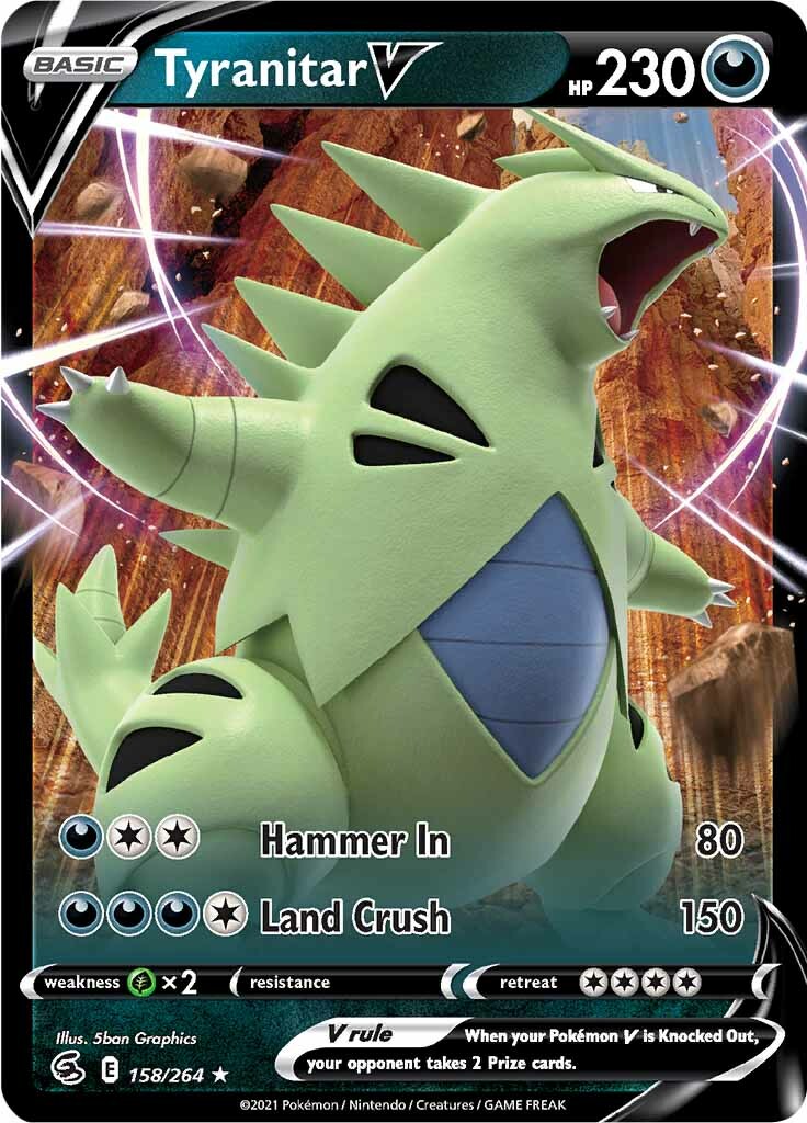 Tyranitar V (158/264) [Sword & Shield: Fusion Strike] | Gam3 Escape