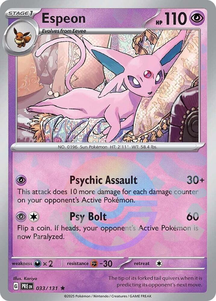 Espeon (033/131) (Poke Ball Pattern) [Scarlet & Violet: Prismatic Evolutions] | Gam3 Escape