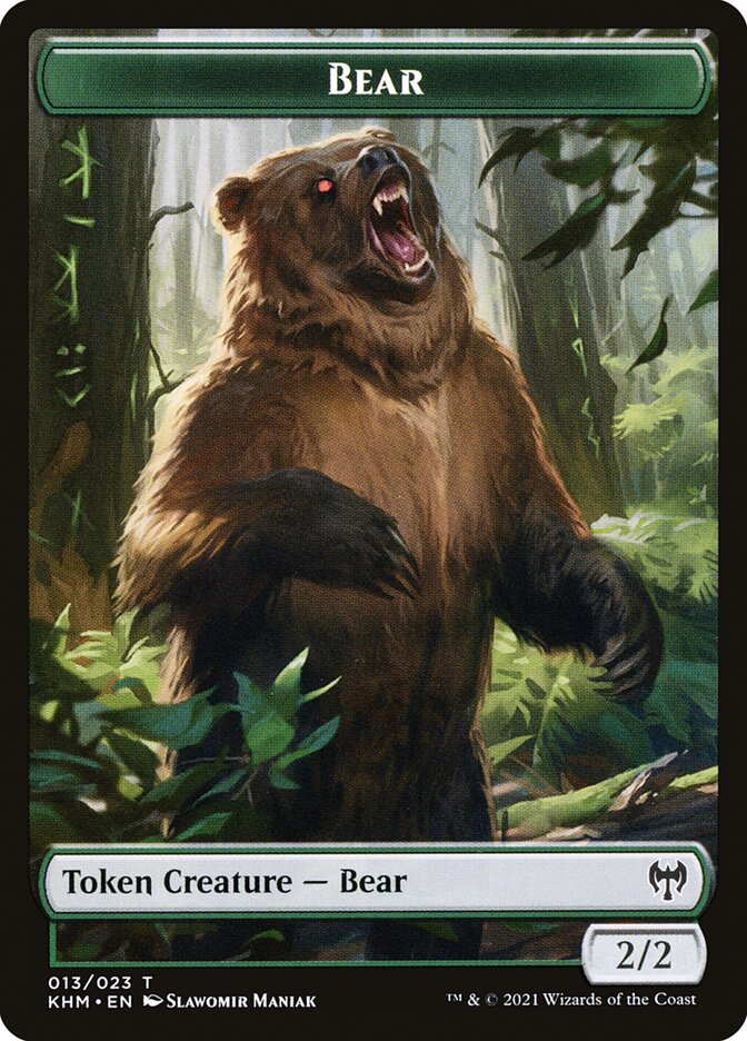Elf Warrior // Bear Double-Sided Token [Kaldheim Tokens] | Gam3 Escape