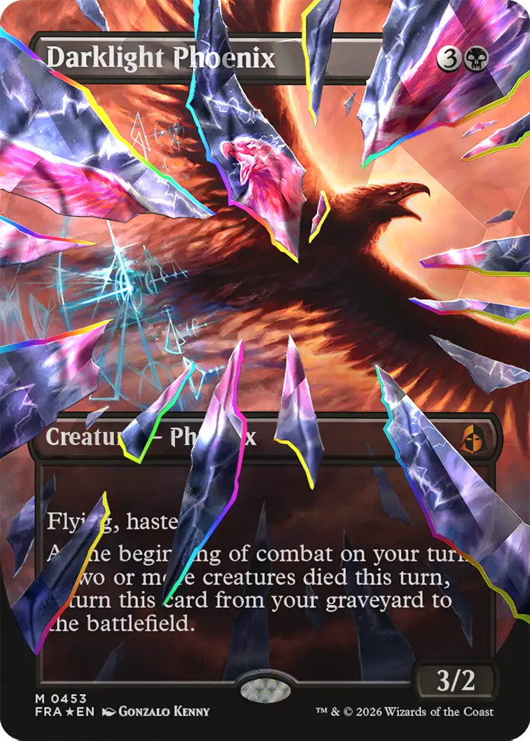 Darklight Phoenix (Borderless) (Facet Foil) (0453) [Reality Fracture] | Gam3 Escape