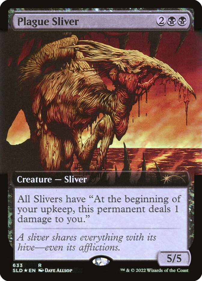 Plague Sliver (Extended Art) (Step-and-Compleat Foil) [Secret Lair Drop Promos] | Gam3 Escape