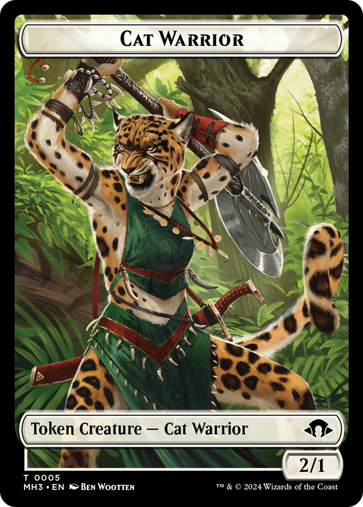 Cat Warrior Token [Modern Horizons 3 Tokens] | Gam3 Escape