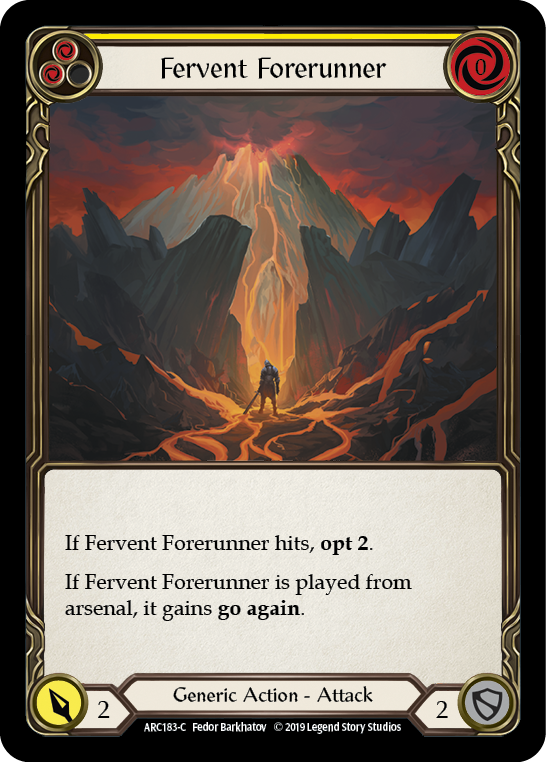 Fervent Forerunner (Yellow) [ARC183-C] (Arcane Rising)  1st Edition Rainbow Foil | Gam3 Escape