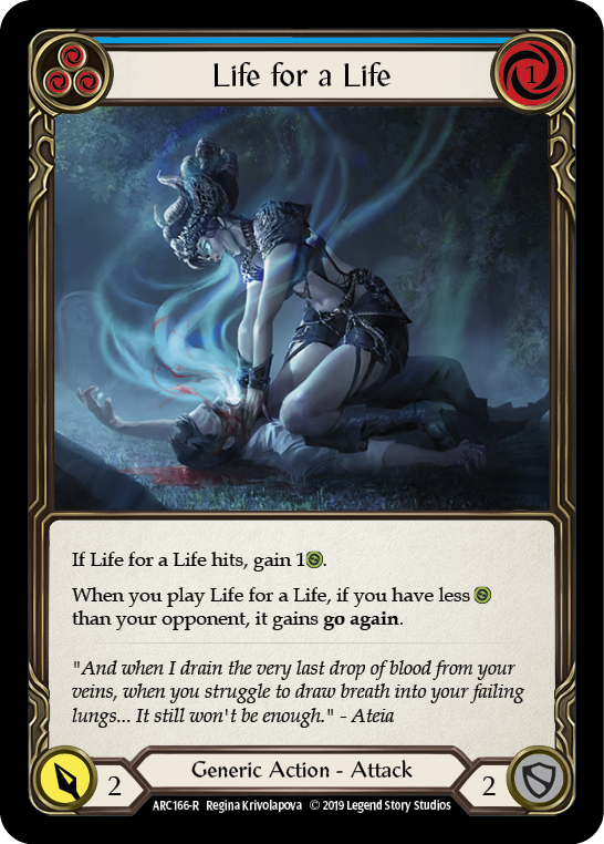 Life for a Life (Blue) [ARC166-R] (Arcane Rising)  1st Edition Rainbow Foil | Gam3 Escape
