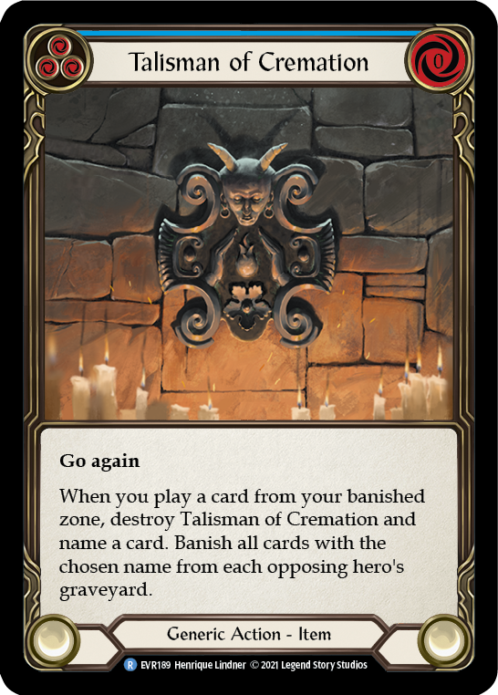 Talisman of Cremation [EVR189] (Everfest)  1st Edition Cold Foil | Gam3 Escape