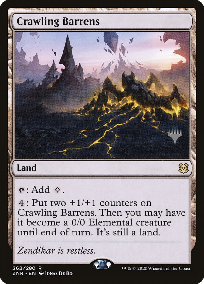 Crawling Barrens (Promo Pack) [Zendikar Rising Promos] | Gam3 Escape