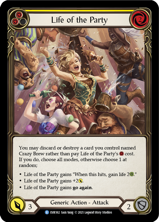 Life of the Party (Yellow) [EVR162] (Everfest)  1st Edition Rainbow Foil | Gam3 Escape