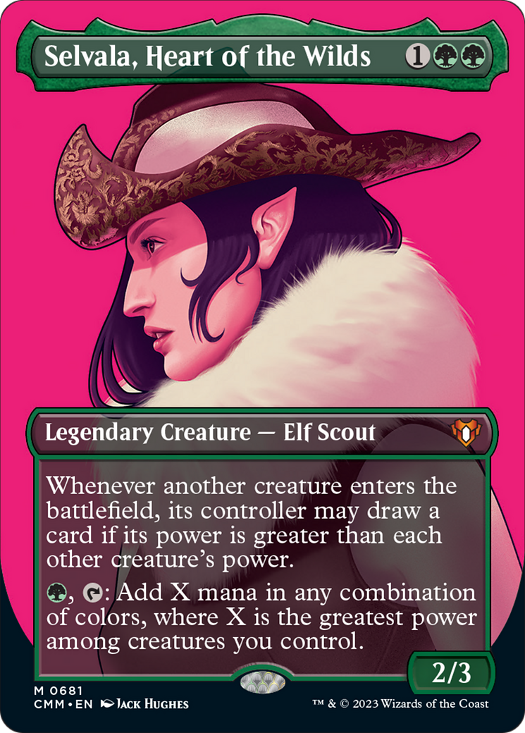 Selvala, Heart of the Wilds (Borderless Profile) [Commander Masters] | Gam3 Escape