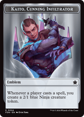 Emblem - Kaito, Cunning Infiltrator // Ninja Doubled-Sided Token [Foundations Tokens] | Gam3 Escape