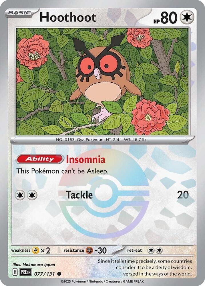 Hoothoot (077/131) (Poke Ball Pattern) [Scarlet & Violet: Prismatic Evolutions] | Gam3 Escape