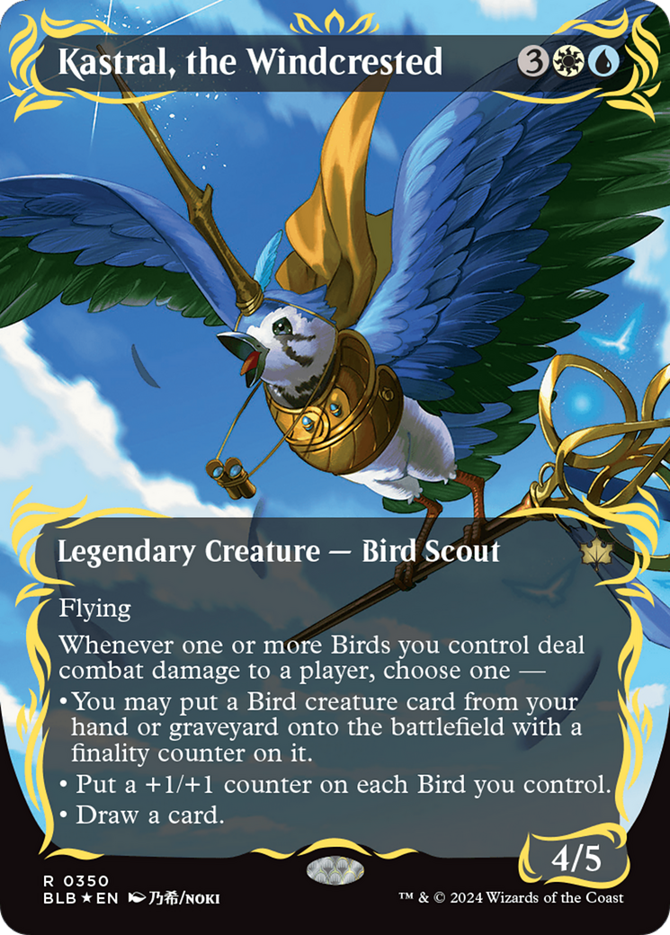 Kastral, the Windcrested (Borderless) (Raised Foil) [Bloomburrow] | Gam3 Escape