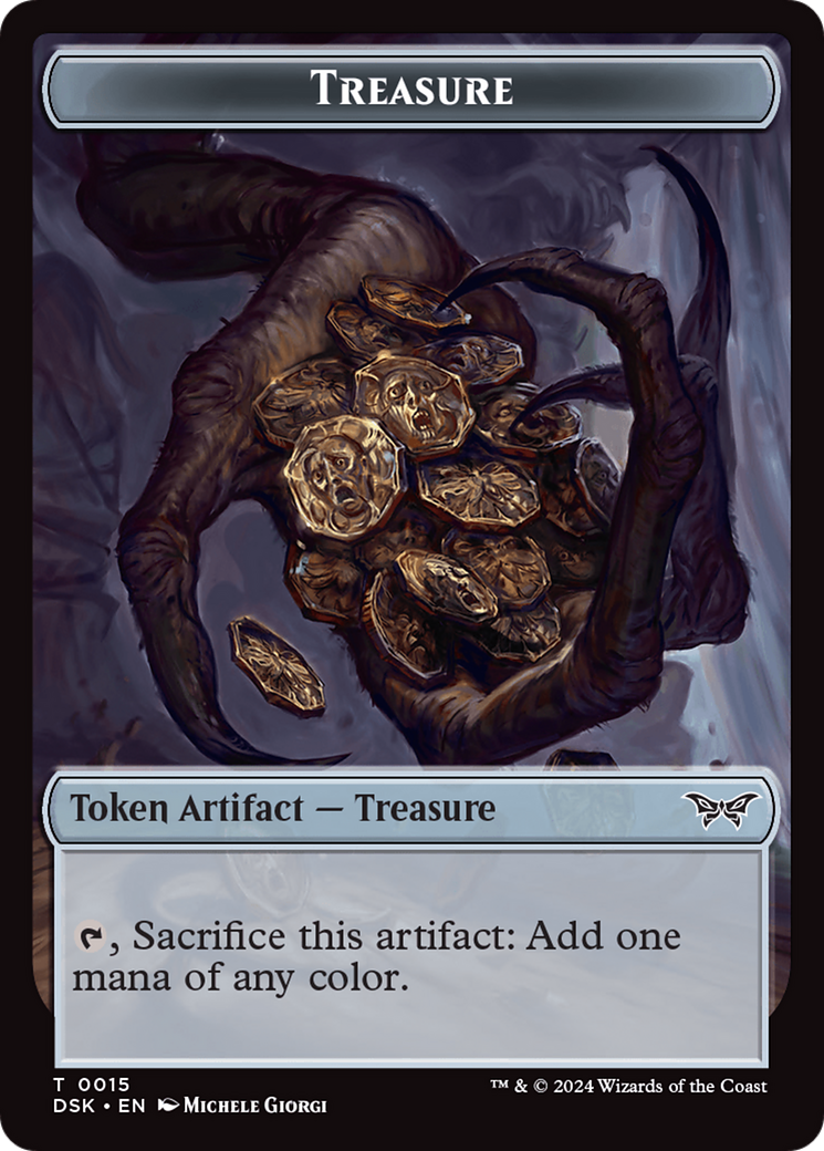 Treasure // Manifest Double-Sided Token [Duskmourn: House of Horror Tokens] | Gam3 Escape