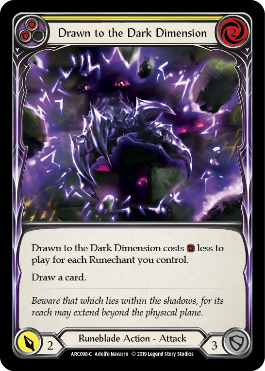 Drawn to the Dark Dimension (Yellow) [ARC098-C] (Arcane Rising)  1st Edition Normal | Gam3 Escape