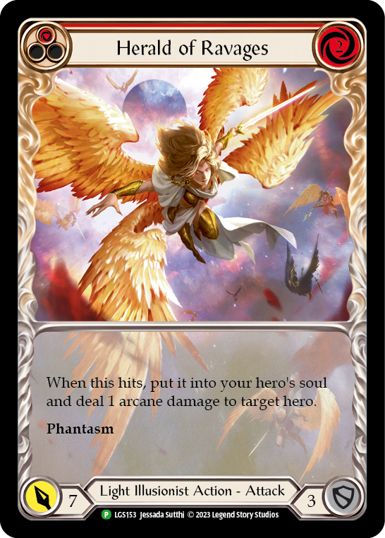 Herald of Ravages (Red) (Extended Art) [LGS153] (Promo)  Rainbow Foil | Gam3 Escape