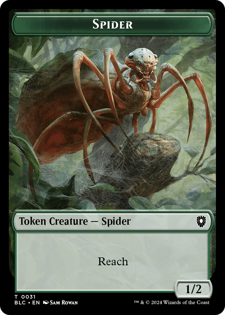 Spider // Blood Double-Sided Token [Bloomburrow Commander Tokens] | Gam3 Escape