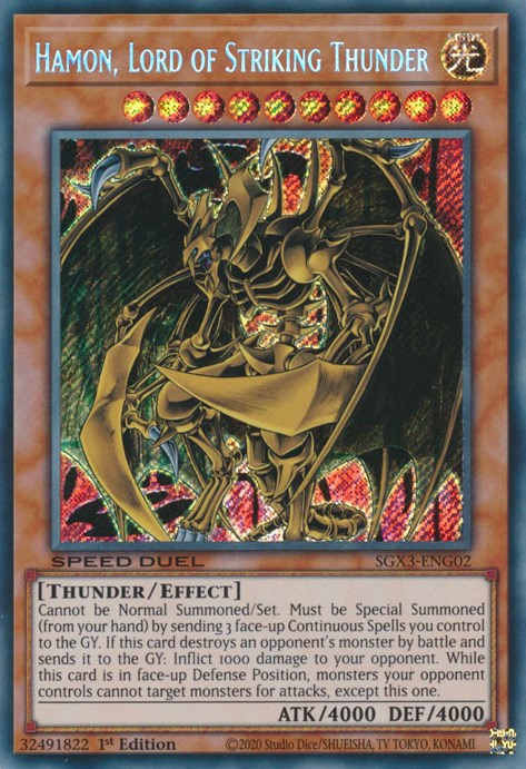 Hamon, Lord of Striking Thunder [SGX3-ENG02] Secret Rare | Gam3 Escape