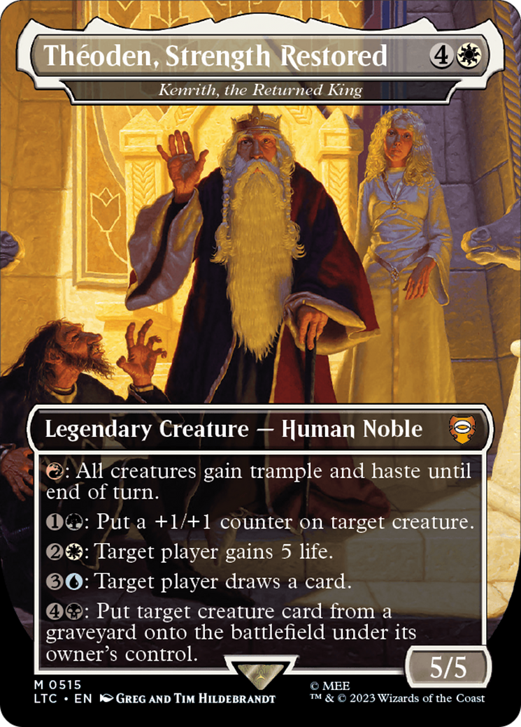 Theoden, Strength Restored - Kenrith, the Returned King (Borderless) [The Lord of the Rings: Tales of Middle-Earth Commander] | Gam3 Escape