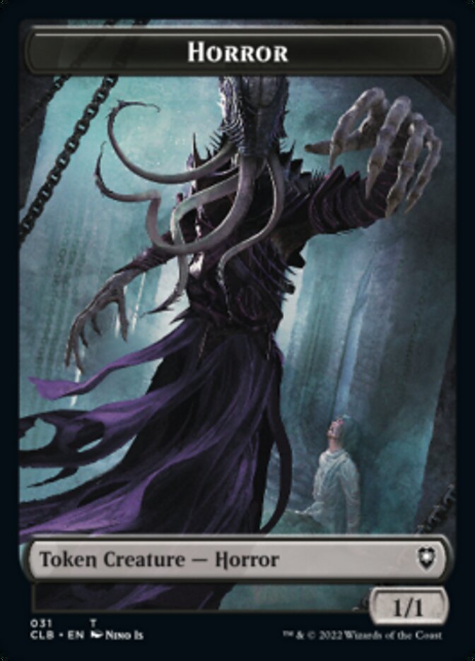 Horror // Centaur Double-Sided Token [Commander Legends: Battle for Baldur's Gate Tokens] | Gam3 Escape