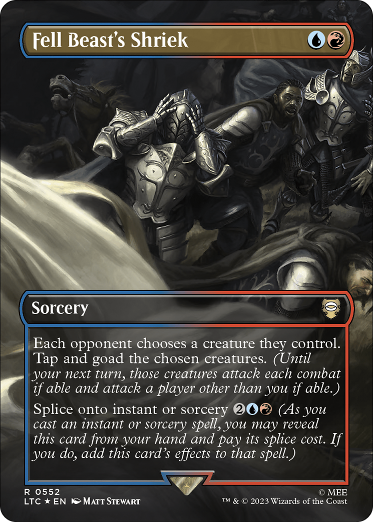 Fell Beast's Shriek (Borderless) (Surge Foil) [The Lord of the Rings: Tales of Middle-Earth Commander] | Gam3 Escape
