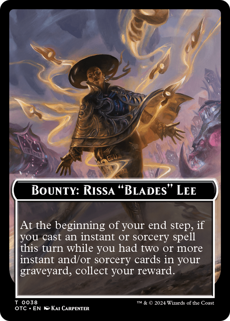 Bounty: Rissa "Blades" Lee // Bounty Rules Double-Sided Token [Outlaws of Thunder Junction Commander Tokens] | Gam3 Escape