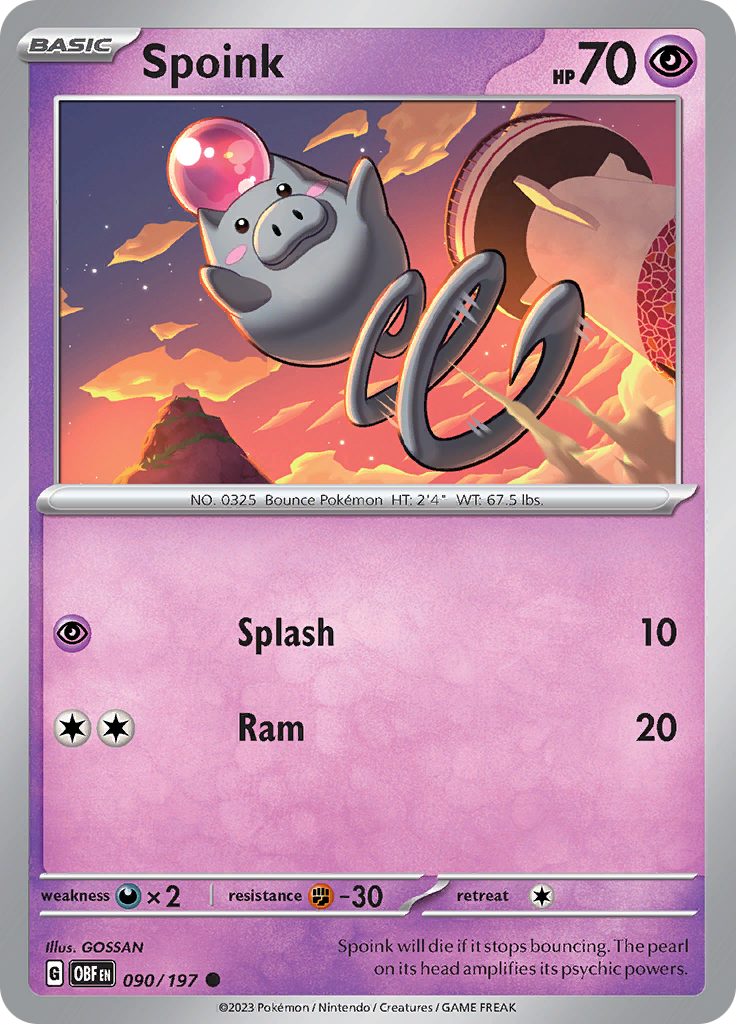 Spoink (090/197) [Scarlet & Violet: Obsidian Flames] | Gam3 Escape