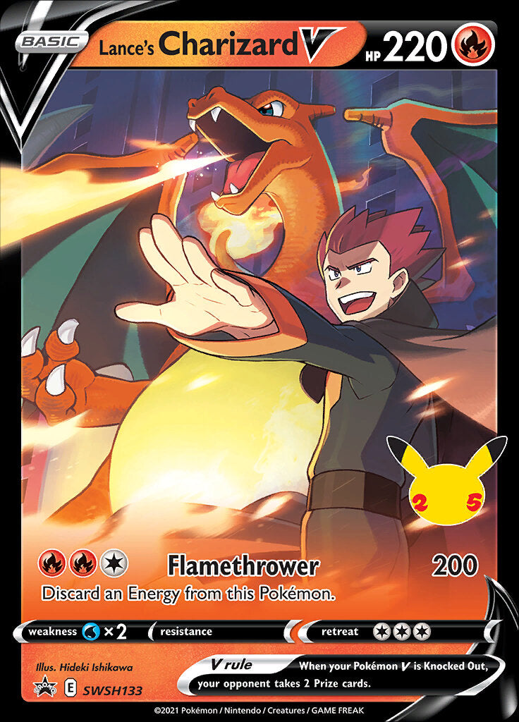 Lance's Charizard V (SWSH133) (Jumbo Card) [Sword & Shield: Black Star Promos] | Gam3 Escape