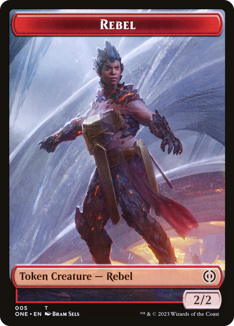 Rebel // The Hollow Sentinel Double-Sided Token [Phyrexia: All Will Be One Tokens] | Gam3 Escape