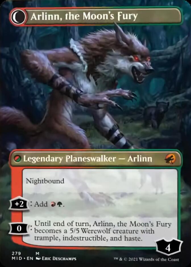 Arlinn, the Pack's Hope // Arlinn, the Moon's Fury (Borderless) [Innistrad: Midnight Hunt] | Gam3 Escape