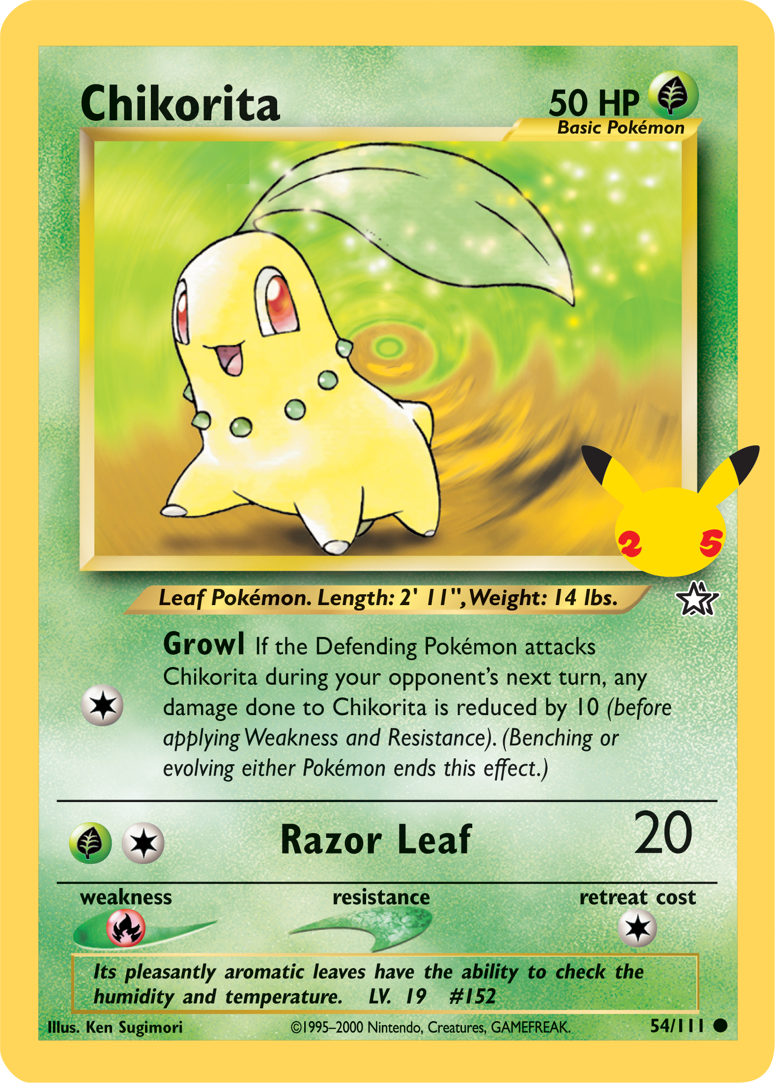 Chikorita (54/111) (Jumbo Card) [First Partner Pack] | Gam3 Escape