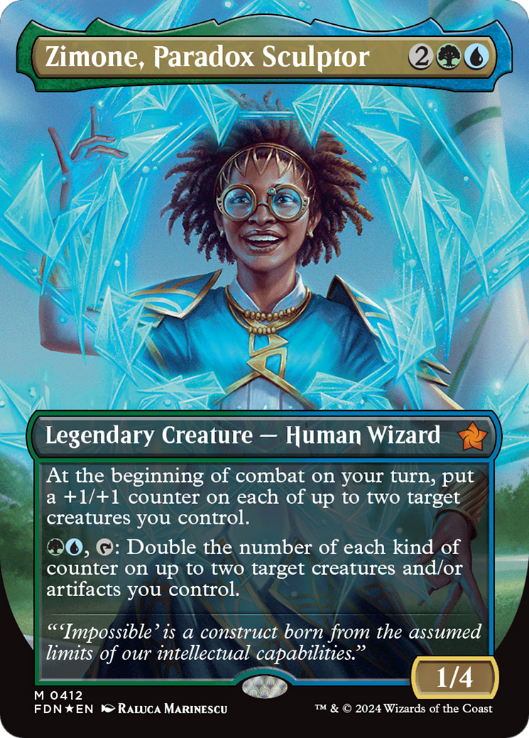 Zimone, Paradox Sculptor (Borderless) (Mana Foil) [Foundations] | Gam3 Escape