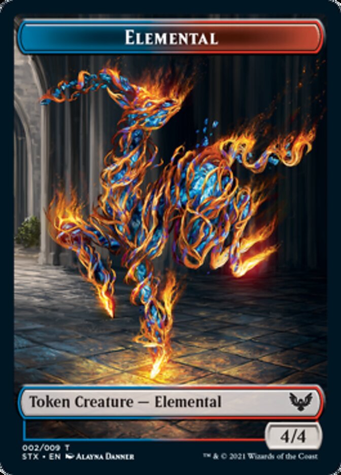 Elemental // Lukka, Wayward Bonder Emblem Double-Sided Token [Strixhaven: School of Mages Tokens] | Gam3 Escape