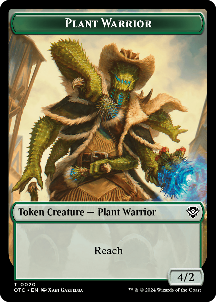 Plant Warrior // Plant Double-Sided Token [Outlaws of Thunder Junction Commander Tokens] | Gam3 Escape