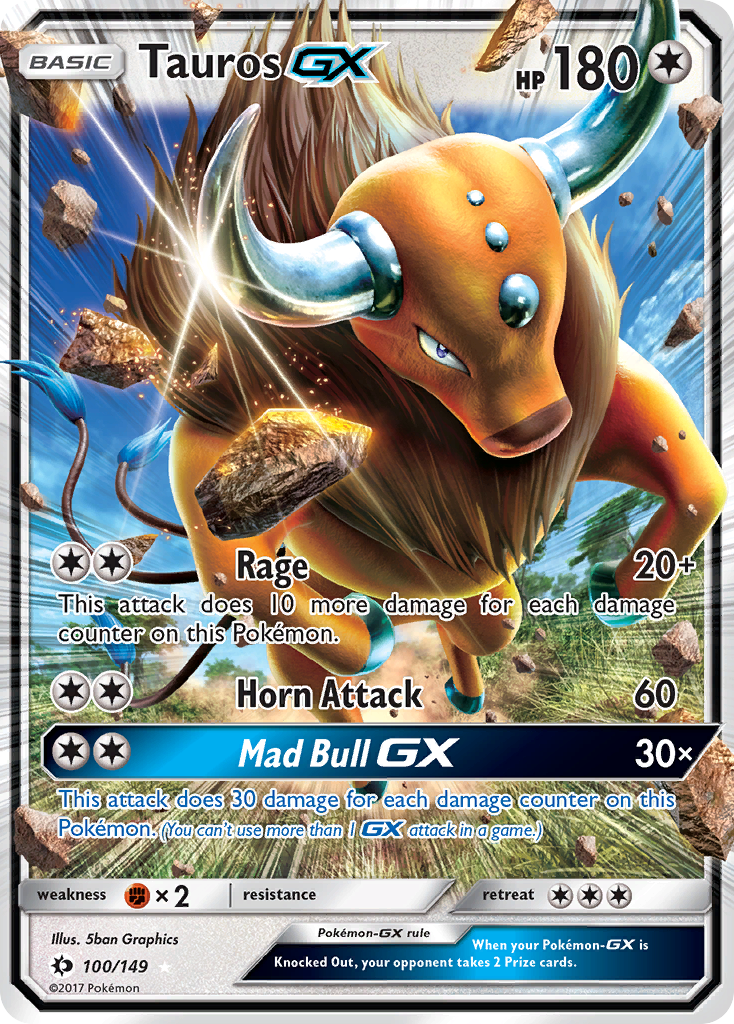 Tauros GX (100/149) [Sun & Moon: Base Set] | Gam3 Escape