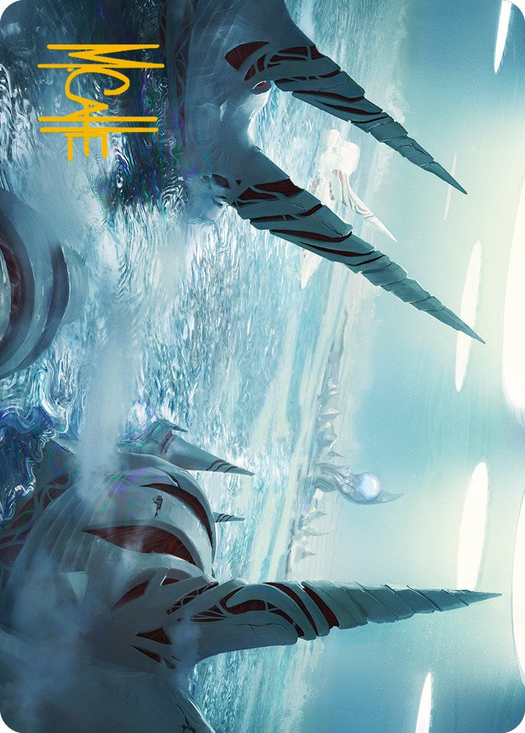 Seachrome Coast Art Card (Gold-Stamped Signature) [Phyrexia: All Will Be One Art Series] | Gam3 Escape