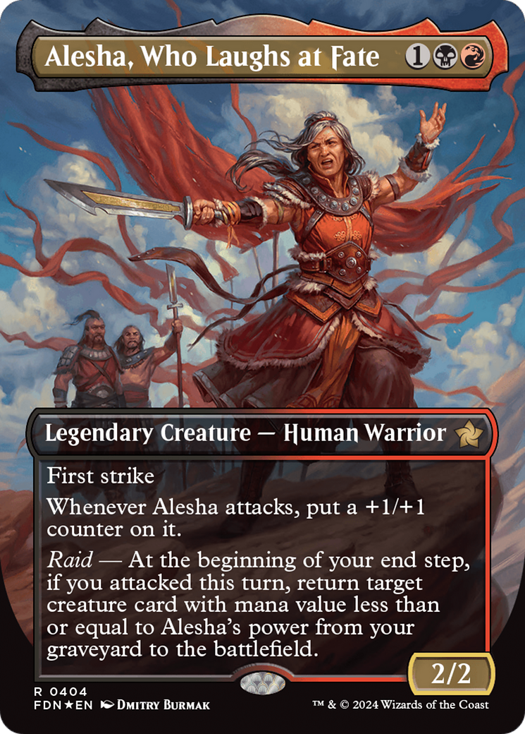 Alesha, Who Laughs at Fate (Borderless) (Mana Foil) [Foundations] | Gam3 Escape