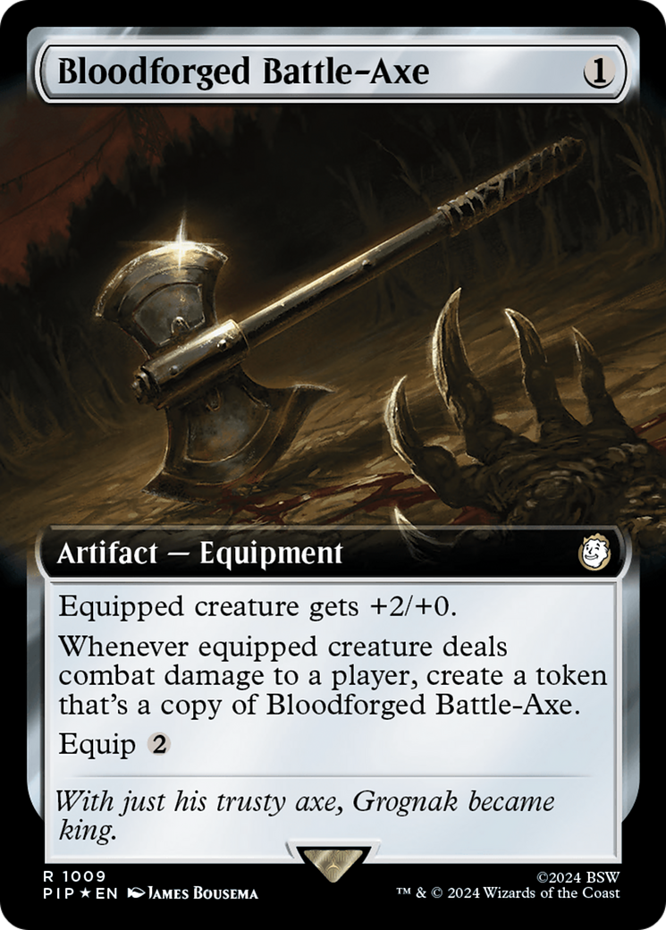 Bloodforged Battle-Axe (Extended Art) (Surge Foil) [Fallout] | Gam3 Escape