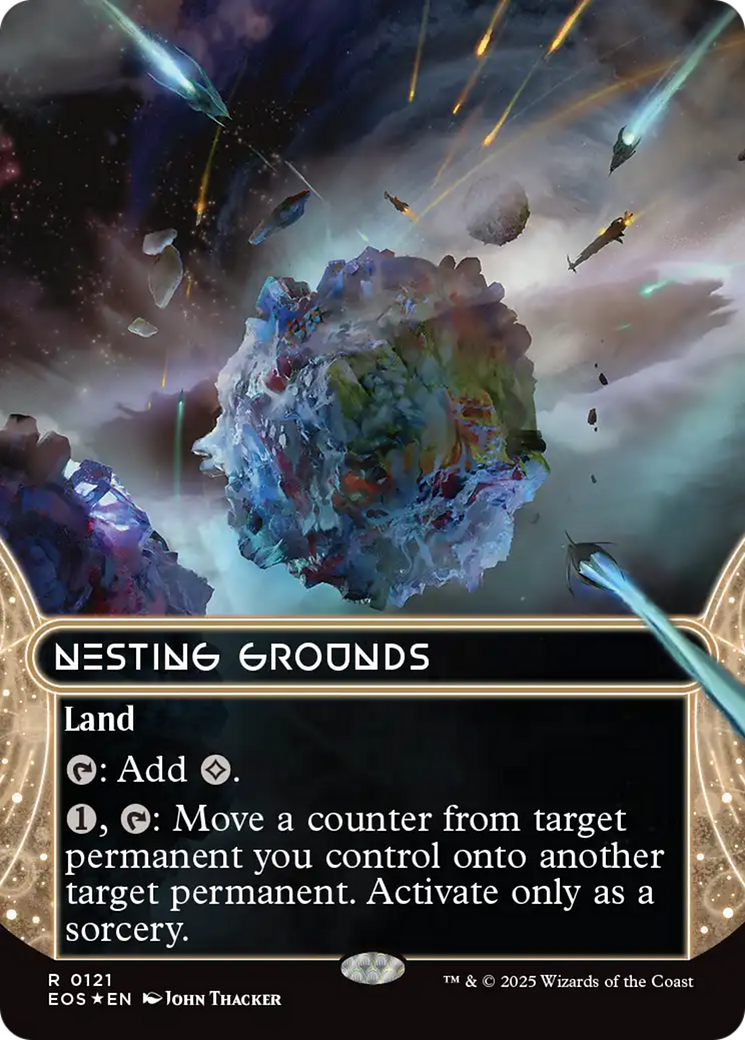 Nesting Grounds (0121) (Borderless) (Galaxy Foil) [Edge of Eternities: Stellar Sights] | Gam3 Escape
