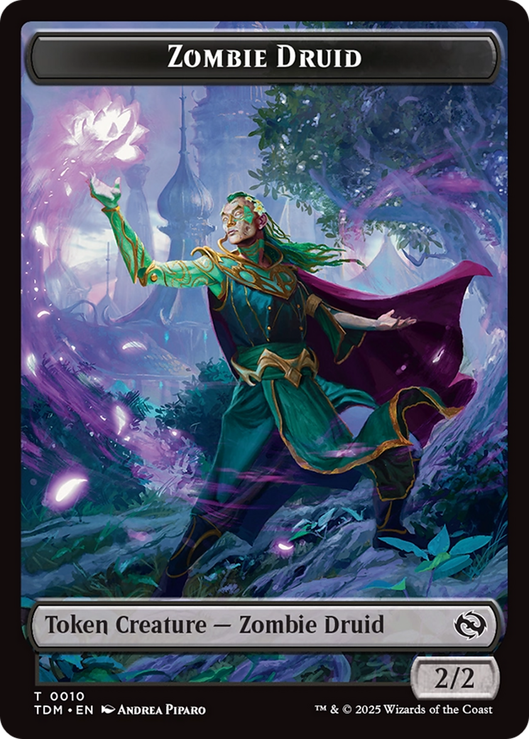 Zombie Druid // Treasure Double-Sided Token [Tarkir: Dragonstorm Tokens] | Gam3 Escape