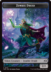 Zombie Druid // Treasure Double-Sided Token [Tarkir: Dragonstorm Tokens] | Gam3 Escape