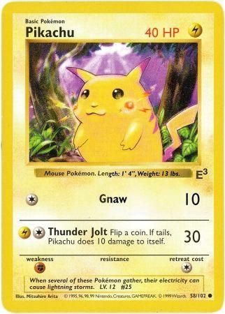 Pikachu (58/102) (E3 Stamped Promo with Red Cheeks) [Miscellaneous Cards] | Gam3 Escape