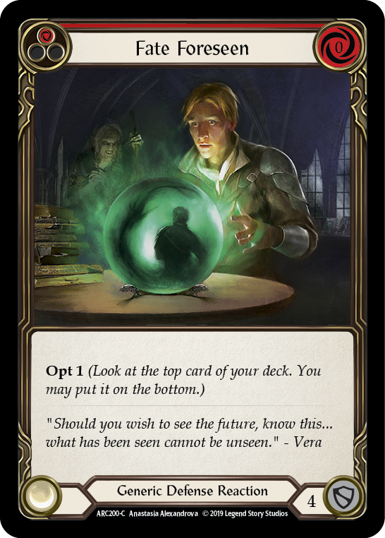 Fate Foreseen (Red) [ARC200-C] (Arcane Rising)  1st Edition Rainbow Foil | Gam3 Escape