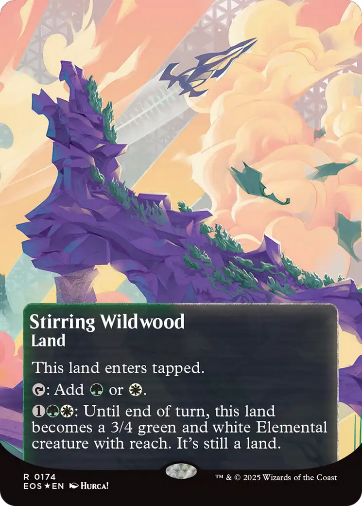 Stirring Wildwood (0174) (Borderless) (Galaxy Foil) [Edge of Eternities: Stellar Sights] | Gam3 Escape