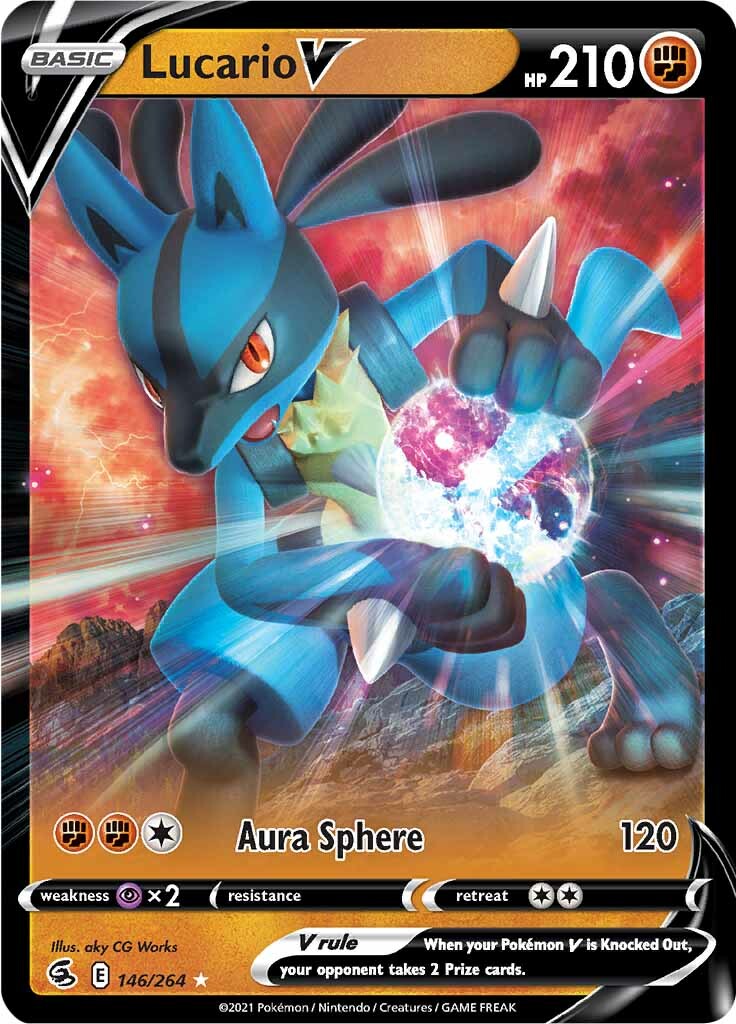 Lucario V (146/264) (Jumbo Card) [Sword & Shield: Fusion Strike] | Gam3 Escape