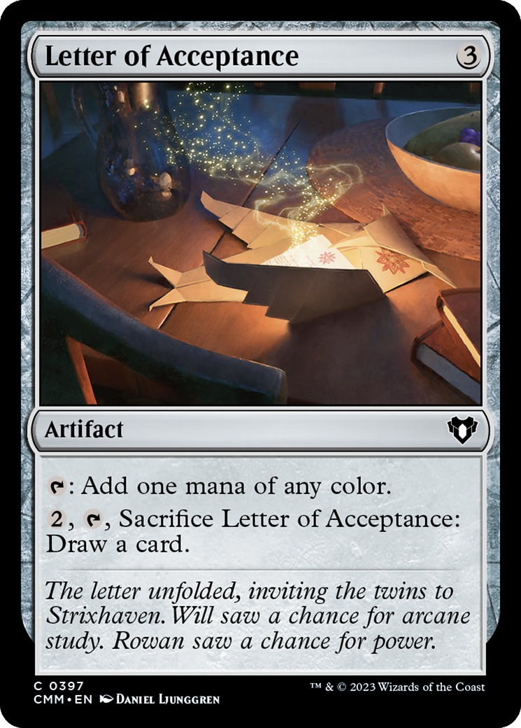 Letter of Acceptance [Commander Masters] | Gam3 Escape