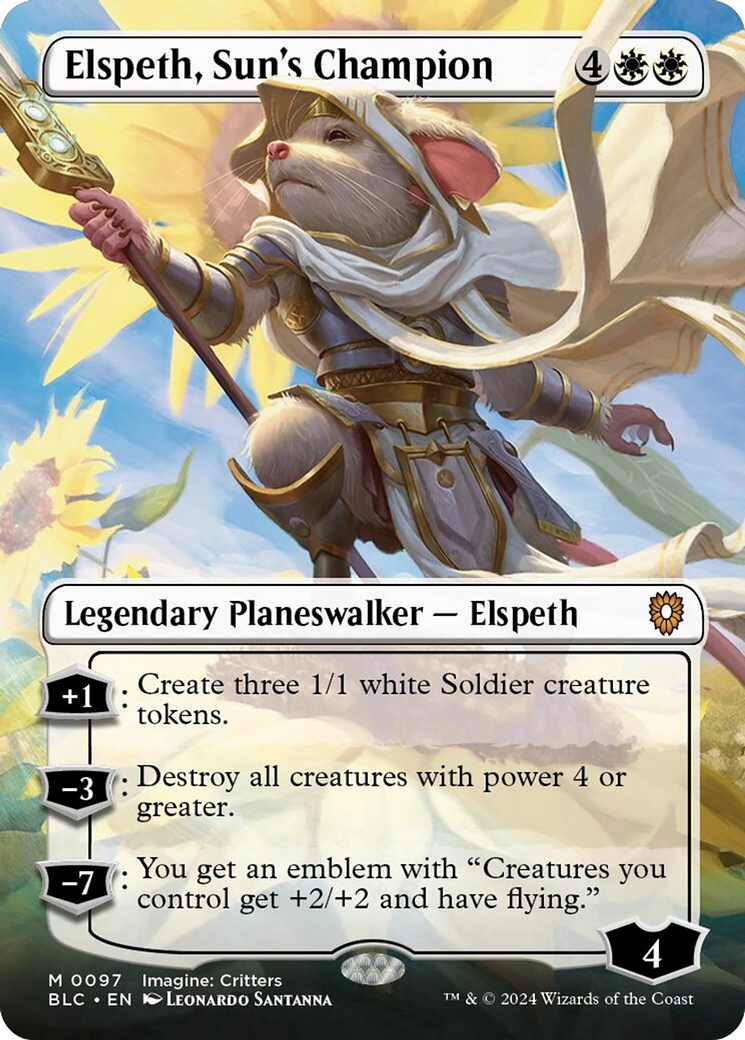 Elspeth, Sun's Champion (Borderless) [Bloomburrow Commander] | Gam3 Escape