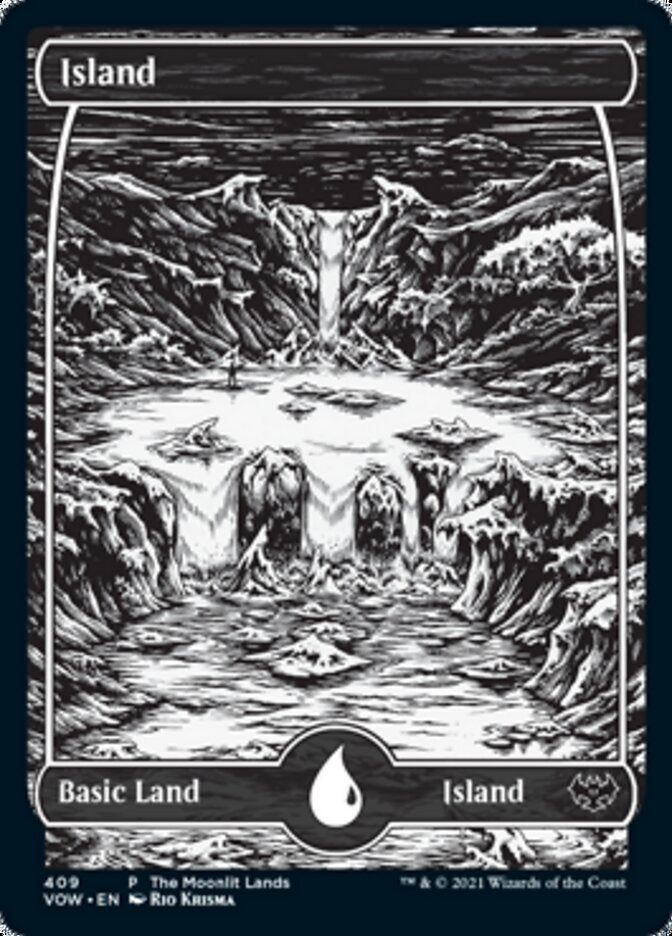 Island (The Moonlit Lands) (Foil Etched) [Innistrad: Crimson Vow Promos] | Gam3 Escape