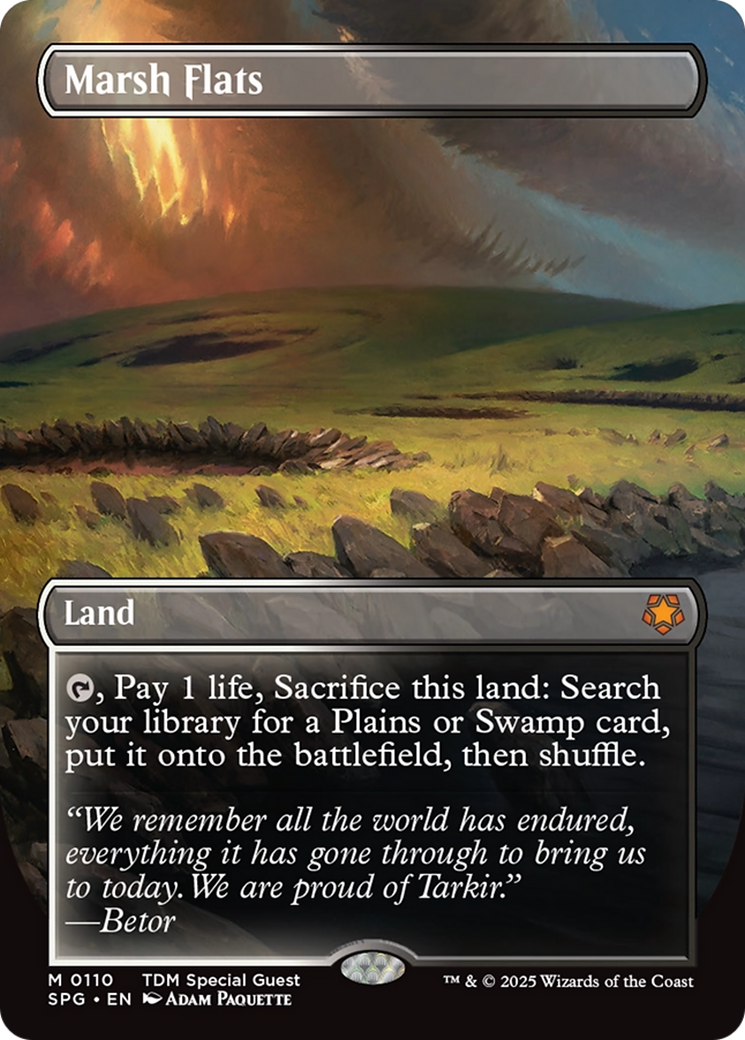 Marsh Flats (Borderless) [Tarkir: Dragonstorm Special Guests] | Gam3 Escape