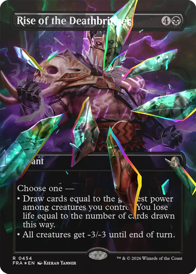 Rise of the Deathbringer (Borderless) (Facet Foil) [Reality Fracture] | Gam3 Escape