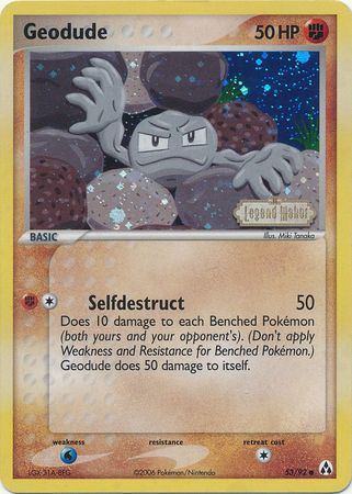 Geodude (53/92) (Stamped) [EX: Legend Maker] | Gam3 Escape