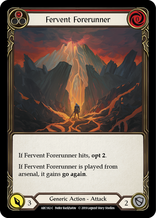 Fervent Forerunner (Red) [ARC182-C] (Arcane Rising)  1st Edition Rainbow Foil | Gam3 Escape